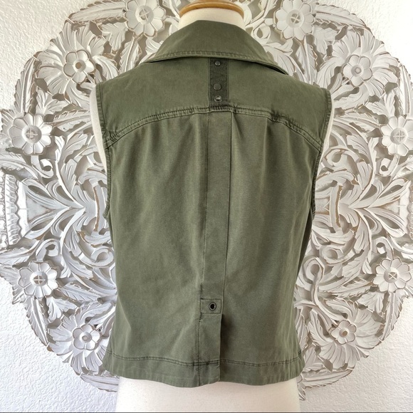 {Marrakech} Anthropologie Army Green Utility Moto Vest, Size S - Picture 7 of 10